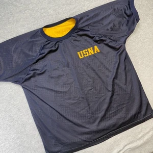Vintage Navy Midshipmen Shirt Mens XL Reversible Mesh Jersey Warm Up USNA - Picture 1 of 8