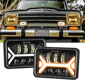 2pcs For Chevy S10 Blazer 1995-1997 4x6" LED Headlights Hi/Lo DRL Turn Signal H4 - Picture 1 of 19