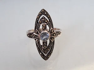Anello In Argento 925 Con Pietre Tagliate, Molto Bello, Vecchio Anello - Picture 1 of 4