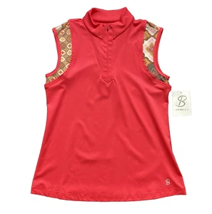 Neu mit Etikett Sofibella Performance Tank ärmellos Reißverschluss Golfshirt Roulette aktiv UPF 50 - Bild 1 von 15