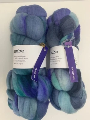 Malabrigo Nube Roving AZULES 4oz, Lot of 2 - Image 1 of 3