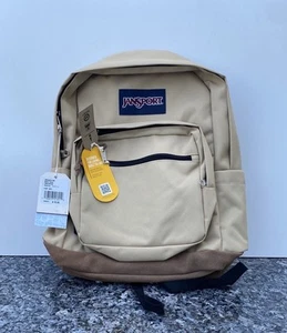 Jansport "Right Pack" Backpack Suede School Book Bag Laptop Beige - Picture 1 of 6