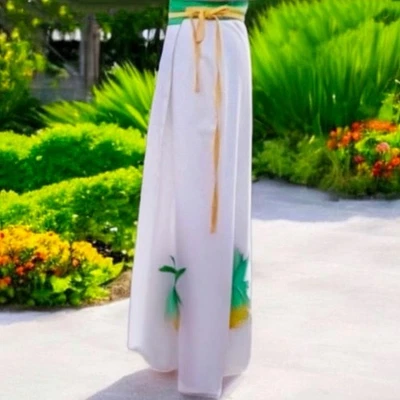 Maxi falda envolvente Crabtree Virginia años 70 talla pequeña piña vintage preppy Foto 1 de 4