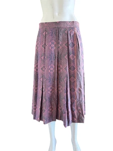 Geiger Austria Rock 42 M Actez Rosa Boho Midi European Wolle Tribal High Waist - Bild 1 von 6