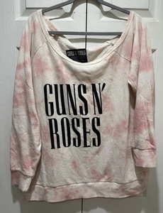 Torrid Guns N' Roses Pink Tie-Dye Terry Off Shoulder Sweatshirt Plus Size 1 - Picture 1 of 5