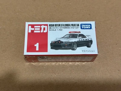 TAKARA TOMY TOMICA #1 NISSAN SKYLINE GT-R (BNR34) COCHE DE POLICÍA Diecast Modelo 1/62 Foto 1 de 4