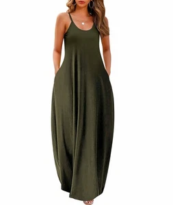 Womens 2025 Casual Sleeveless Sundress Plus Size Loose Plain Long Summer Beac... - Picture 1 of 5