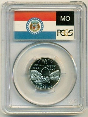 2003 S Clad Missouri State Quarter Proof PR70 DCAM PCGS Flag Label - Image 1 of 2