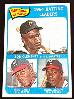 9) 1965 TOPPS #2 BOB CLEMENTE/RICO CARTY/centrado en Hank Aaron - envío gratuito leer Foto 1 de 2