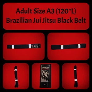 New Adult Size A3 Brazilian Jui Jitsu Black Belt By Hayabusa - Picture 1 of 9