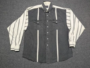 Vintage Panhandle Slim Shirt Men's Gray Extra Large 17.5 Western Flap Pocket - Picture 1 of 16