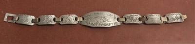 VINTAGE WWII ITALIAN CAMPAIGN 1944 TRENCH ART COMBAT SOUVENIR BRACELET Framed - Image 1 of 4