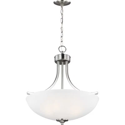 Brushed Nickel Three Light Pendant from the Geary Collection - Image 1 of 2
