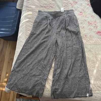 Banana Republic Linen Wide Leg Palazzo Pants Womens S Pockets Coastal Chic - Image 1 of 4