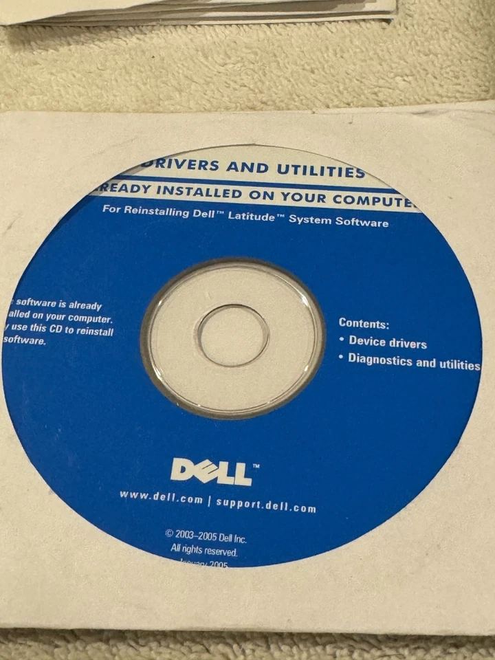 Dell Drivers & Utilities Reinstalling Dell Latitude System Software - CD ONLY VE - Image 1 of 1