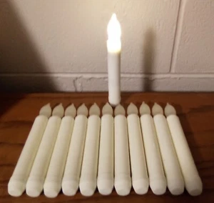 12-Pack LED Flameless Flickering Taper Candles-6.53" Warm White Battery Operated - Picture 1 of 4