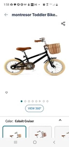 MONTRESOR TODDLER KIDS BICYCLE, 12 INCHES, NAVY BLUE - Picture 1 of 8