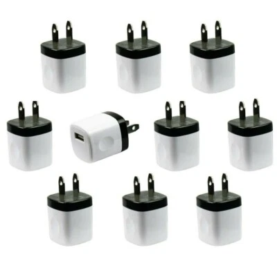 10x 1A USB Power Adapter AC Home Wall Charger US Plug FOR iPhone 11 8 7 6 5 4 - Image 1 of 3