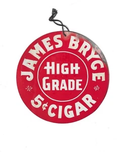 Letrero Publicitario James Bryce Vintage Fan Pull Alto Grado 5 Puros Tabaco Años 30 - Imagen 1 de 3