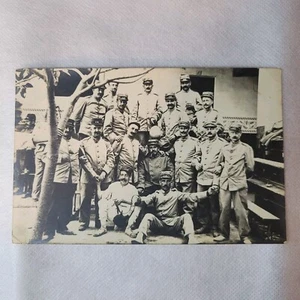 11K11 CPA CARTE POSTALE PHOTO GROUPE DE POILUS DU 114 e RI OUDJDA WW1 14/18 - Picture 1 of 2
