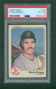 Tarjeta de béisbol Fleer 1983 - #179 Wade Boggs RC, PSA 6 excelente - Imagen 1 de 2