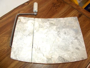 9" Real Marble Cheese Slicer with 2 Extra Wires, Kitchen Cutting Board Snacks - Picture 1 of 6