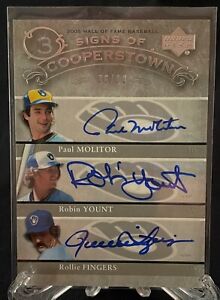 2005 UD HOF Signs of Cooperstown 3 Auto Silver #MYF Yount Molitor Fingers /10