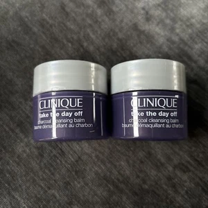2 x Clinique Take The Day Off Charcoal Cleansing Balms Travel Size 15ml Each New - Picture 1 of 2