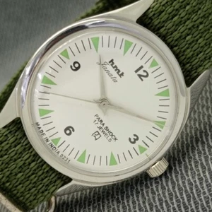 RELOJ VINTAGE HMT JANATA CUERDA MANUAL INDIO HOMBRE ESFERA COLOR BLANCO a930-S - Imagen 1 de 9