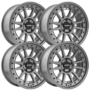 (Set-4) Mayhem Compass 18x9 6x139.7 18mm Satin Gunmetal Wheels Rims 18 Inch - Picture 1 of 4