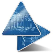 2 x Triangle Stickers  7.5cm - 3D House Plans Blueprint  #2385