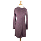Prana Scramble Long Sleeve Dress In Purple Stripe Small Womens S Knee Length