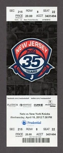 Carmelo Anthony LAST GAME in New Jersey 2012 Knicks @ Nets 4/18 Full Ticket MINT - Bild 1 von 2