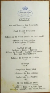Menu: Aix-Les-Bains, France, Splendide-Royal & Excelsior - July 12, 1956, Lunch - Picture 1 of 1