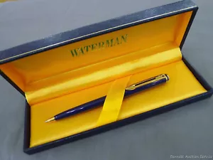 NUOVA PENNA WATERMAN MADE IN FRANCE BLU/ORO CON CUSTODIA ~ PUNTA A SFERA - Foto 1 di 6