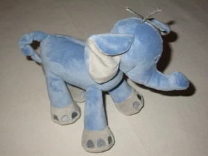 Doudou Peluche Elephant Elefant Nicotoy Bleu Et Gris Bruit Papier Froissé 17 CM - Picture 1 of 1