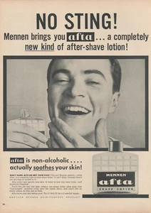 1955 Mennen Afta Shave Lotion Non Alcoholic Soothes Skin Vintage Print Ad L32 - Picture 1 of 1