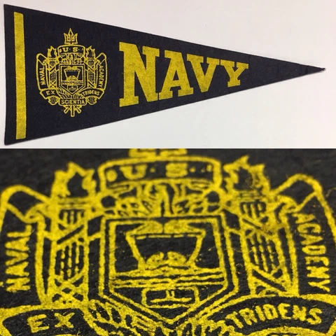 1950s Navy Naval Academy University USA Midshipmen Mini Pennant 4x8.75" Cover