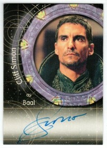 STARGATE SG-1 SEASON 6 2004 A34 Cliff Simon as Baal AUTOGRAPH