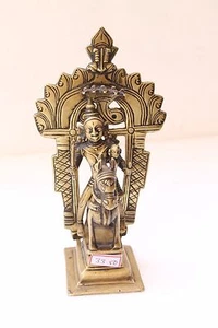 Antique Old Bronze Brass VeerBadhra Shiva Khandoba Maharashtra Statue NH3350 - Picture 1 of 12