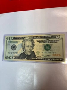 2009 Federal Reserve $20 dollar Bill FANCY SERIAL NUMBER!  - Picture 1 of 4