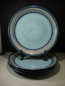 Better Homes & Gardens Teal Medallion Dinnerware Dinner Plates Set of 4 - Picture 1 of 10