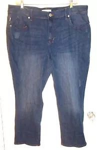 Rock & Republic Blue Jean "Double Time" Capri Denim Jeans Plus Size 24W NWT$68 - Picture 1 of 10