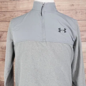 UNDER ARMOUR COLD GEAR GRIS 1/4 CREMALLERA JERSEY CUELLO FALSO SUÉTER PARA HOMBRE TALLA L **LEER - Imagen 1 de 9