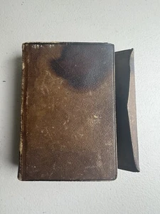 Antique THE HOLY BIBLE Leather Book 1873 OLD NEW TESTAMENT JESUS CHRIST - Picture 1 of 10