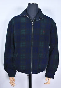 Polo Ralph Lauren Plaid Tartan Fleece Harrington Jacket Made USA size L - Picture 1 of 8