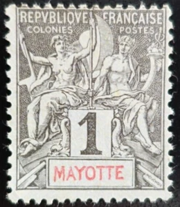TIMBRE des COLONIES FRANÇAISES - MAYOTTE N°1 NEUF sans GOMME - Imagen 1 de 2