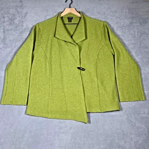 NTCO Nomadic Traders Womens Jacket Size XL Chartreuse Wool Asymmetrical Green - Picture 1 of 6
