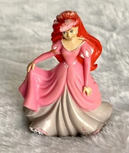 🌷Disney Princess Ariel The Little Mermaid In Pink Dress Gown PvC 3" Cake Topper - Picture 1 of 9