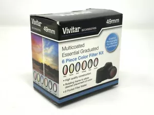 Vivitar 49mm Multicoated Essential Graduated 6 Piece Color Filter Kit w/ Wallet - Picture 1 of 2